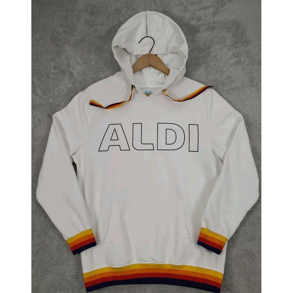 ALDI White Logo‎ Hoodie Sweater Size Medium